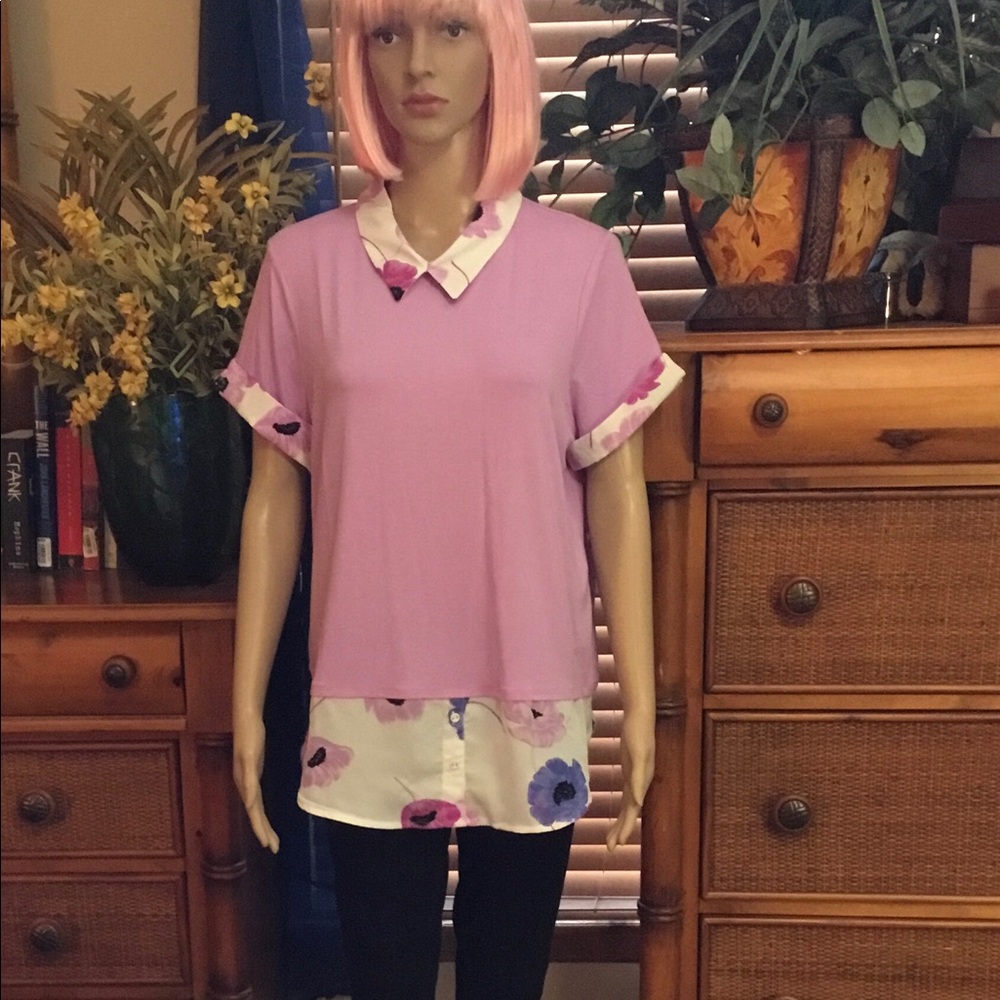 Elle light purple short sleeved top